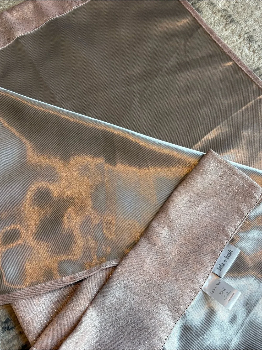 Pair of 37 x 96 Curtain Panels in Blush with Sparkle Accents